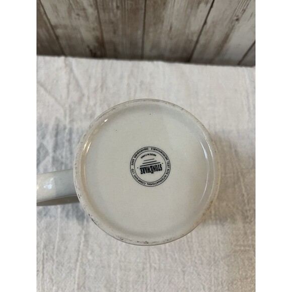 StonEware Coffee Mug Cup Winter Log Cabin Country Collectible Vintage - Picture 3 of 5